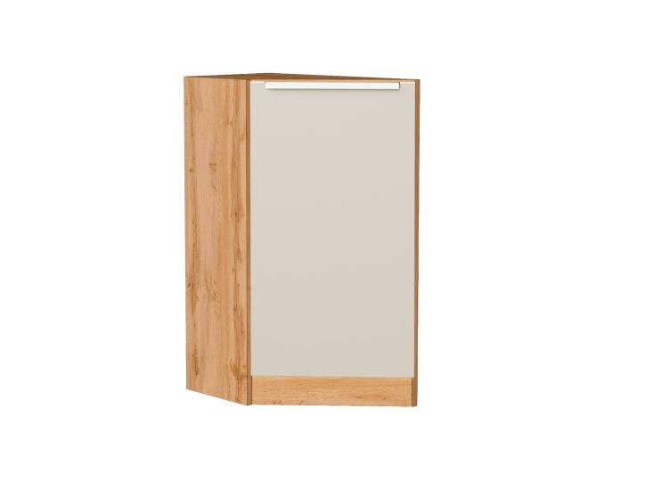 Шкаф нижний торцевой Фьюжн 300 (прав.) Cream Silk / Дуб Вотан