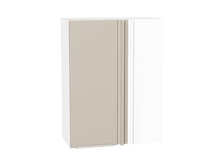 Шкаф верхний прямой угловой Фьюжн 700Н Cream Silk / Белый