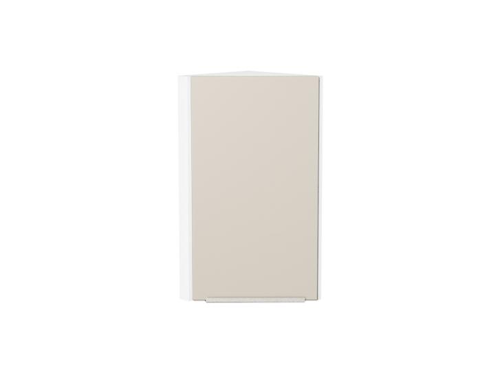 Шкаф верхний торцевой Фьюжн 300 Cream Silk / Белый