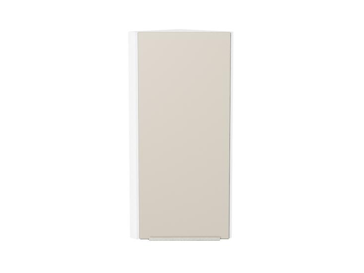Шкаф верхний торцевой Фьюжн 300Н Cream Silk / Белый