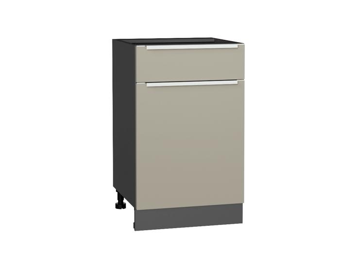 Шкаф нижний с 1 ящиком Фьюжн 500 Silky Grey / Graphite