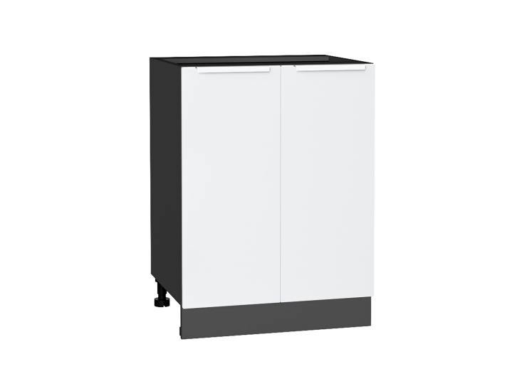 Шкаф нижний Фьюжн 600 Silky White / Graphite