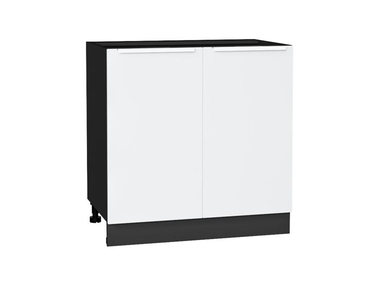 Шкаф нижний Фьюжн 800 Silky White / Graphite
