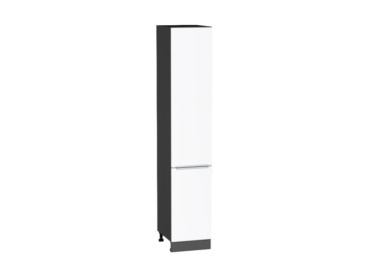 Шкаф пенал Фьюжн 400 (для верхних шкафов 720) Silky White / Graphite