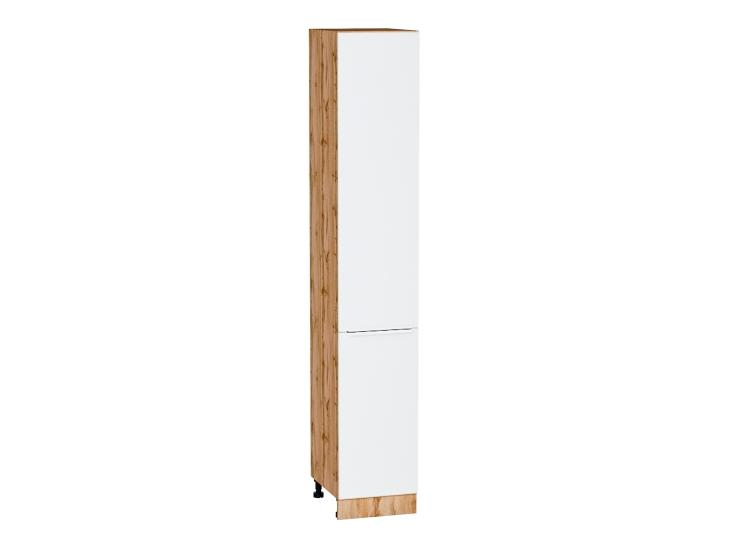 Шкаф пенал Фьюжн 400Н (для верхних шкафов 920) Silky White / Дуб Вотан