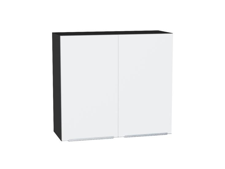 Шкаф верхний Фьюжн 800 Silky White / Graphite
