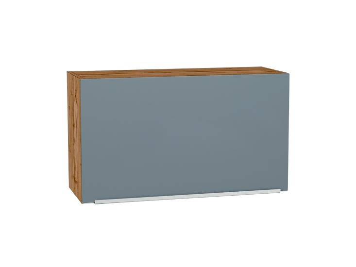Шкаф верхний горизонтальный Фьюжн 800Н Silky Blue / Дуб Вотан