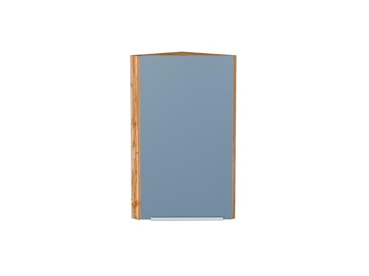 Шкаф верхний торцевой Фьюжн 300 Silky Blue / Дуб Вотан