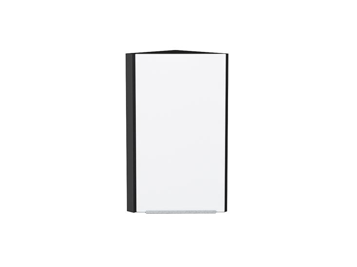 Шкаф верхний торцевой Фьюжн 300 Silky White / Graphite