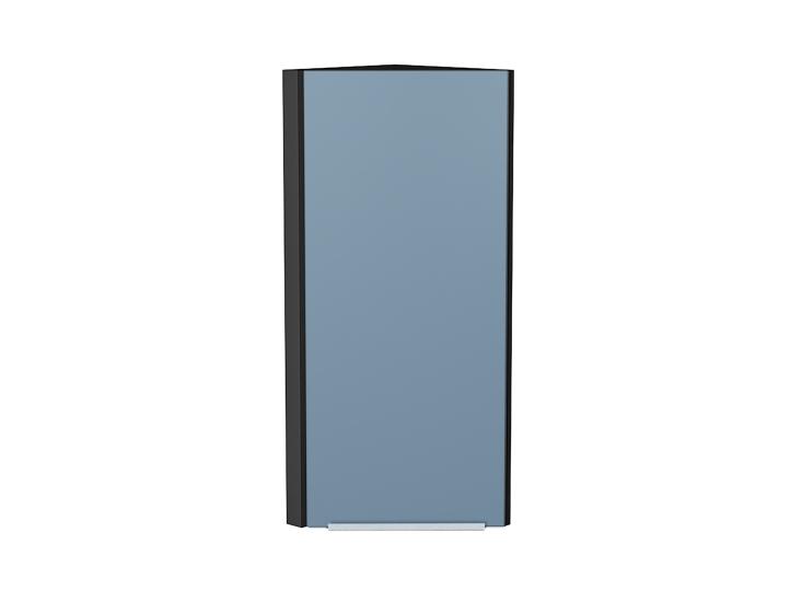 Шкаф верхний торцевой Фьюжн 300Н Silky Blue / Graphite