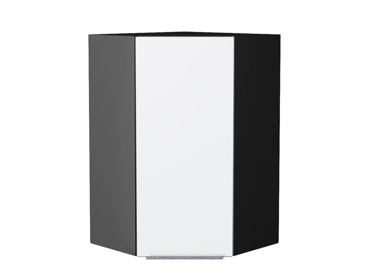 Шкаф верхний угловой Фьюжн 590Н Silky White / Graphite