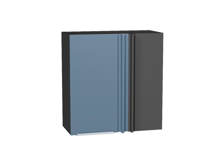 Шкаф верхний прямой угловой Фьюжн 700 Silky Blue / Graphite