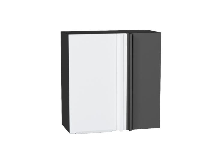 Шкаф верхний прямой угловой Фьюжн 700 Silky White / Graphite