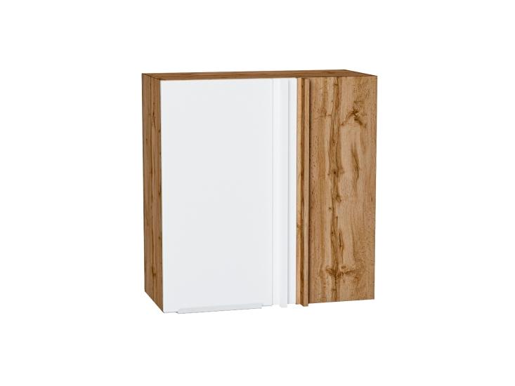 Шкаф верхний прямой угловой Фьюжн 700 Silky White / Дуб Вотан