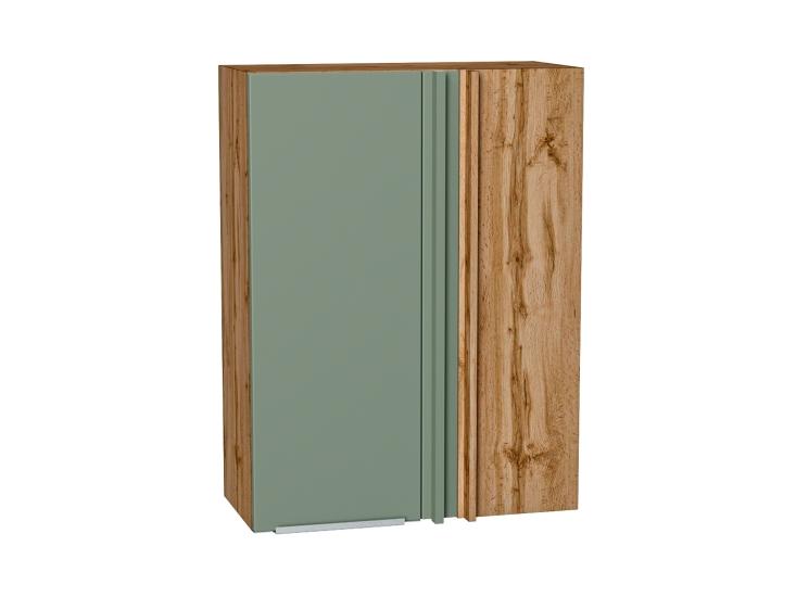 Шкаф верхний прямой угловой Фьюжн 700Н Silky Mint / Дуб Вотан