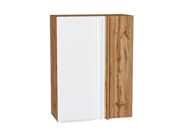 Шкаф верхний прямой угловой Фьюжн 700Н Silky White / Дуб Вотан