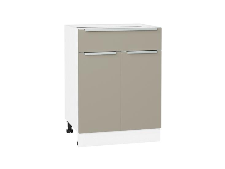 Шкаф нижний с 1 ящиком Фьюжн 601М Silky Grey / Белый
