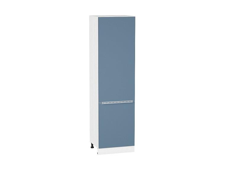 Шкаф пенал Фьюжн 600 (для верхних шкафов 720) Silky Blue / Белый