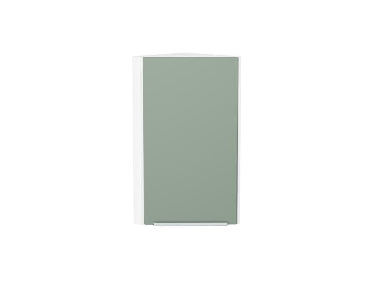 Шкаф верхний торцевой Фьюжн 300 Silky Mint / Белый