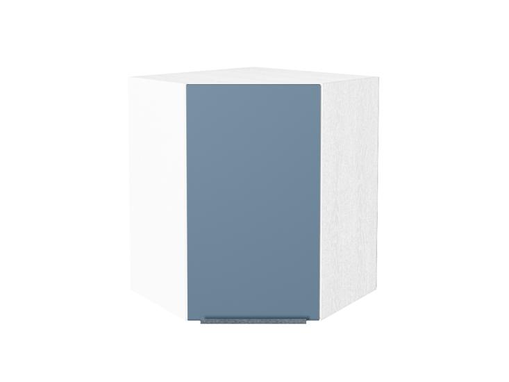 Шкаф верхний угловой Фьюжн 590 Silky Blue / Белый