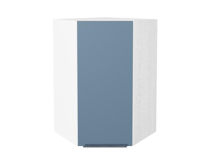 Шкаф верхний угловой Фьюжн 590Н Silky Blue / Белый
