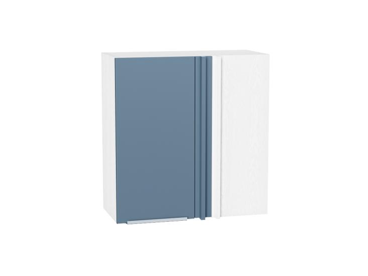 Шкаф верхний прямой угловой Фьюжн 700 Silky Blue / Белый