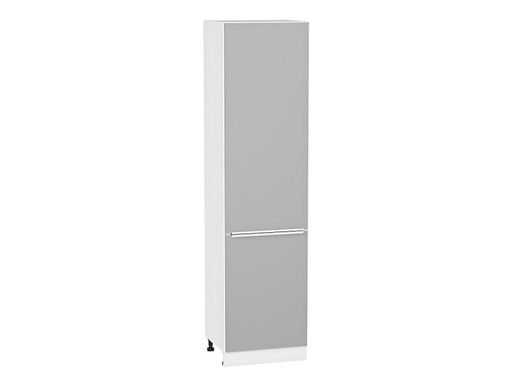 Шкаф пенал с 2-мя дверцами Фьюжн 600Н Silky Light Grey / Белый