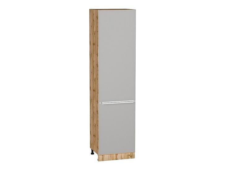 Шкаф пенал с 2-мя дверцами Фьюжн 600Н Silky Light Grey / Дуб вотан