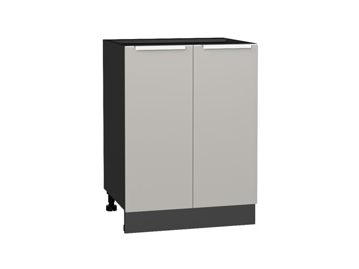 Шкаф нижний Фьюжн 600 Silky Light Grey / Graphite