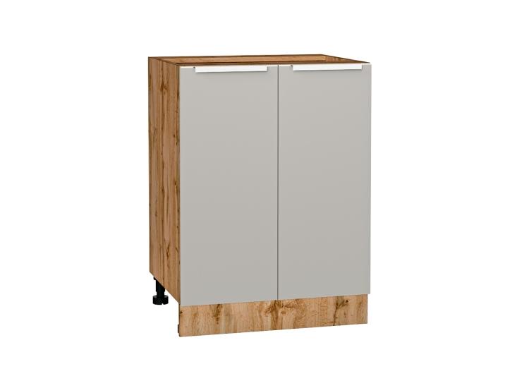 Шкаф нижний Фьюжн 600 Silky Light Grey / Дуб Вотан