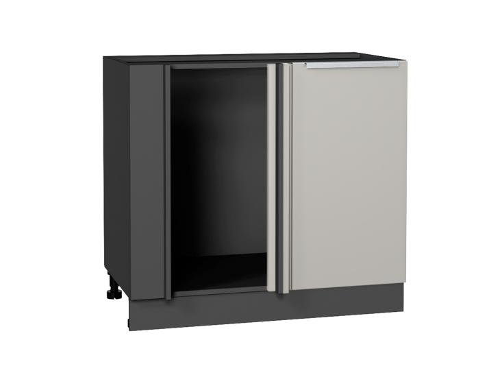 Шкаф нижний угловой Фьюжн 990М Silky Light Grey / Graphite