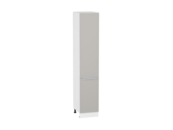 Шкаф пенал Фьюжн 400 (для верхних шкафов 720) Silky Light Grey / Белый