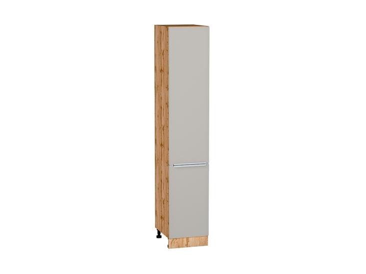 Шкаф пенал Фьюжн 400 (для верхних шкафов 720) Silky Light Grey / Дуб Вотан