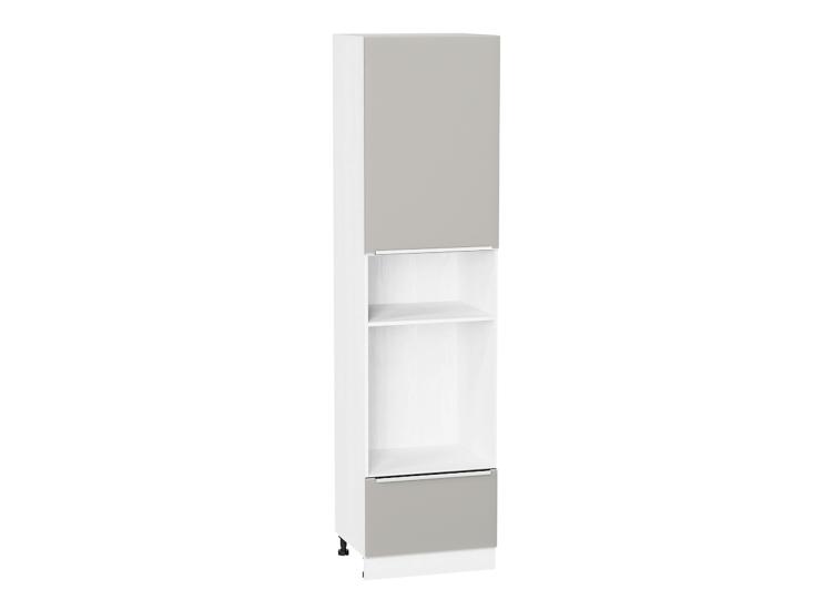 Шкаф пенал Фьюжн 600Н (для верхних шкафов 920) Silky Light Grey / Белый