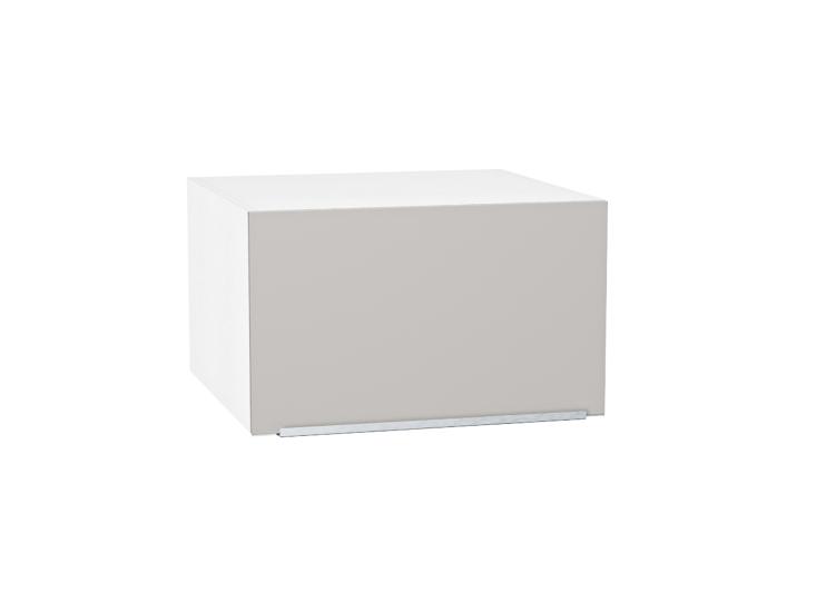 Шкаф верхний горизонтальный с увеличенной глубиной Фьюжн 610 Silky Light Grey / Белый