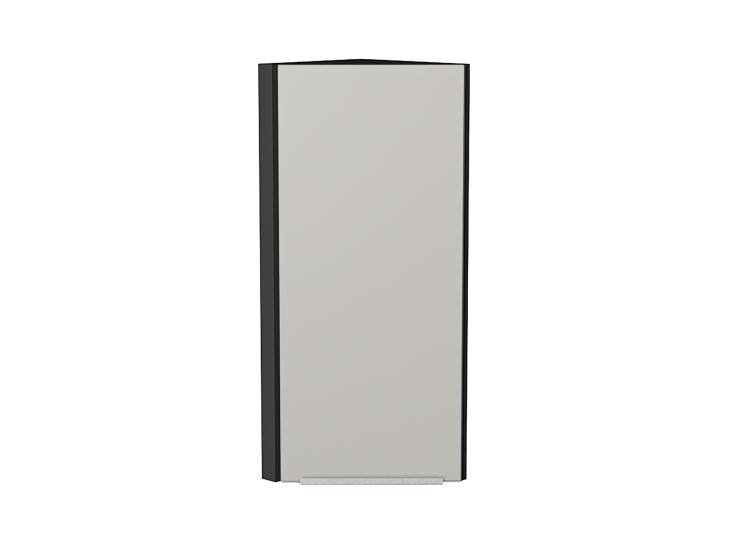 Шкаф верхний торцевой Фьюжн 300Н Silky Light Grey / Graphite