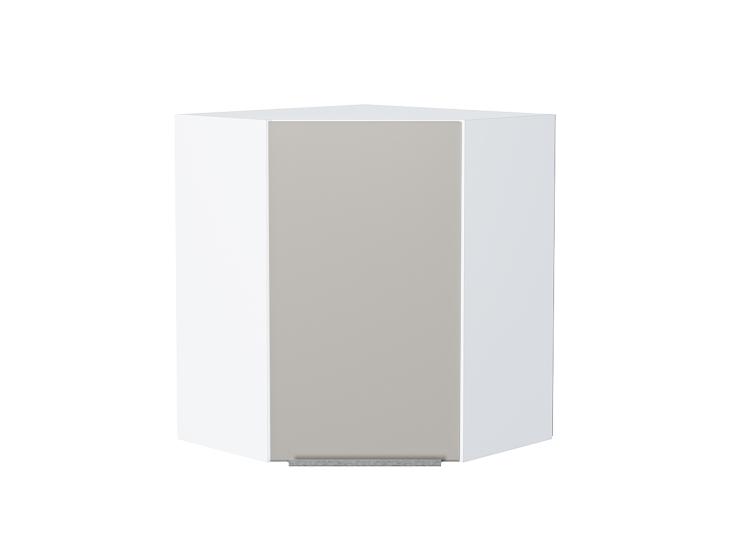 Шкаф верхний угловой Фьюжн 590 Silky Light Grey / Белый