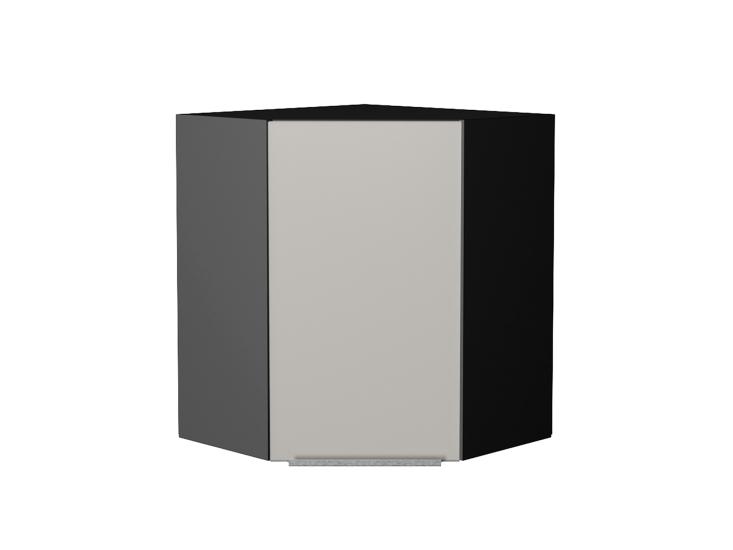 Шкаф верхний угловой Фьюжн 590 Silky Light Grey / Graphite