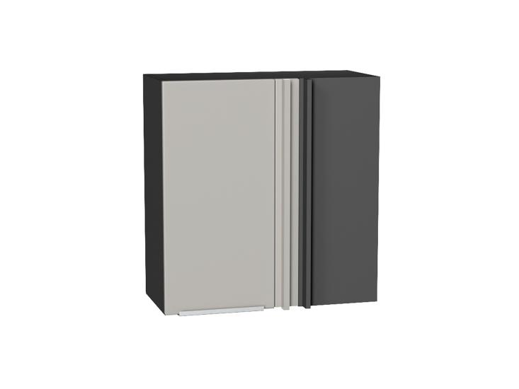 Шкаф верхний прямой угловой Фьюжн 700 Silky Light Grey / Graphite