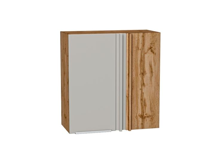 Шкаф верхний прямой угловой Фьюжн 700 Silky Light Grey / Дуб Вотан