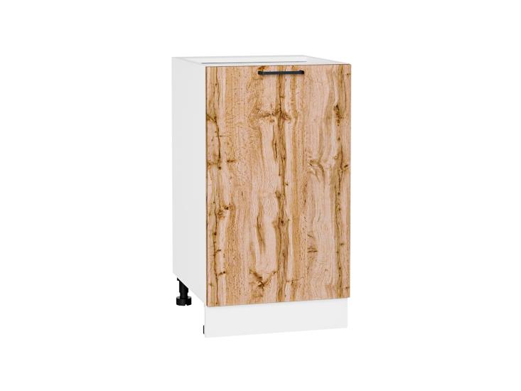 Шкаф нижний Флэт 450 Wotan Oak 2S / Белый