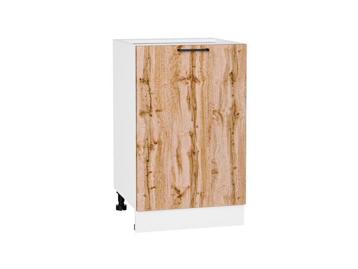 Шкаф нижний Флэт 500 Wotan Oak 2S / Белый