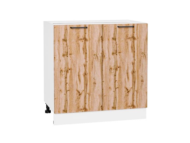 Шкаф нижний Флэт 800 Wotan Oak 2S / Белый