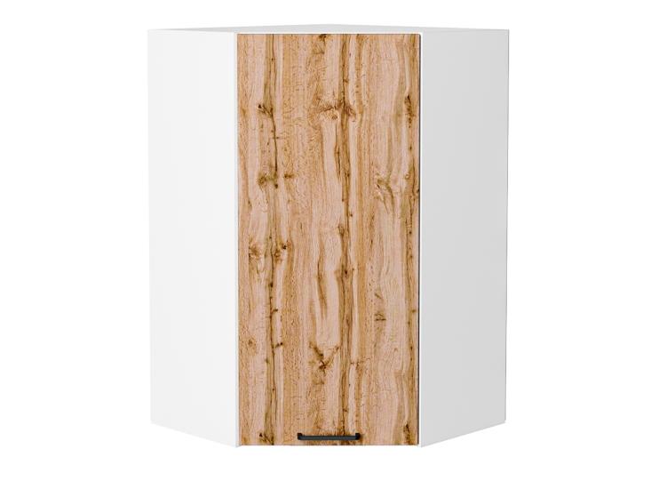 Шкаф верхний угловой Флэт 590Н Wotan Oak 2S / Белый