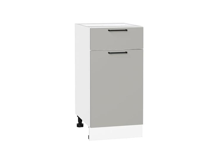 Шкаф нижний с 1 ящиком Флэт 400 Light Grey In 2S / Белый