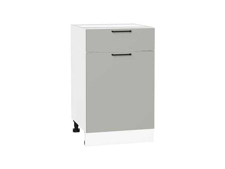 Шкаф нижний с 1 ящиком Флэт 500 Light Grey In 2S / Белый