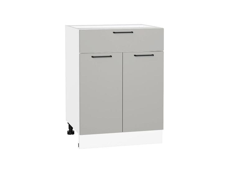 Шкаф нижний с 1 ящиком Флэт 601М Light Grey In 2S / Белый