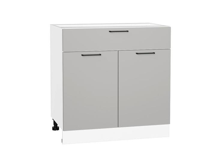 Шкаф нижний с 1 ящиком Флэт 800 Light Grey In 2S / Белый