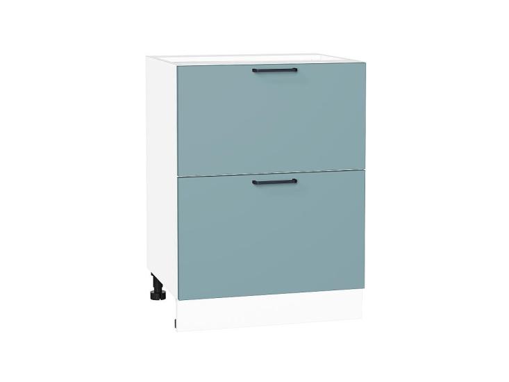 Шкаф нижний с 2-мя ящиками Флэт 600 Grey-green In 2S / Белый
