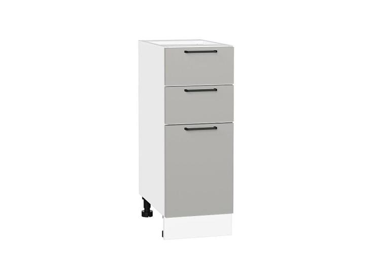 Шкаф нижний с 3-мя ящиками Флэт 300 Light Grey In 2S / Белый